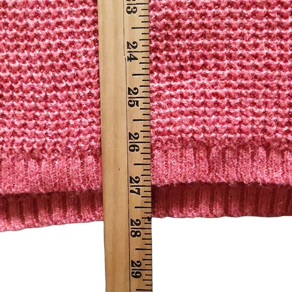 J Jill Sweater Textured Knit Womens Medium Red Coral V-Neck yak wool blend - Picture 10 of 10